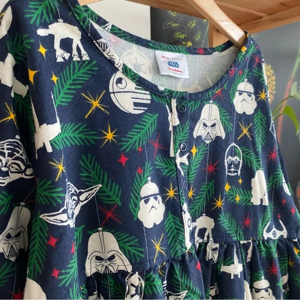 Hanna Andersson Star Wars Christmas Flannel Pajama Nightgown Dress 14